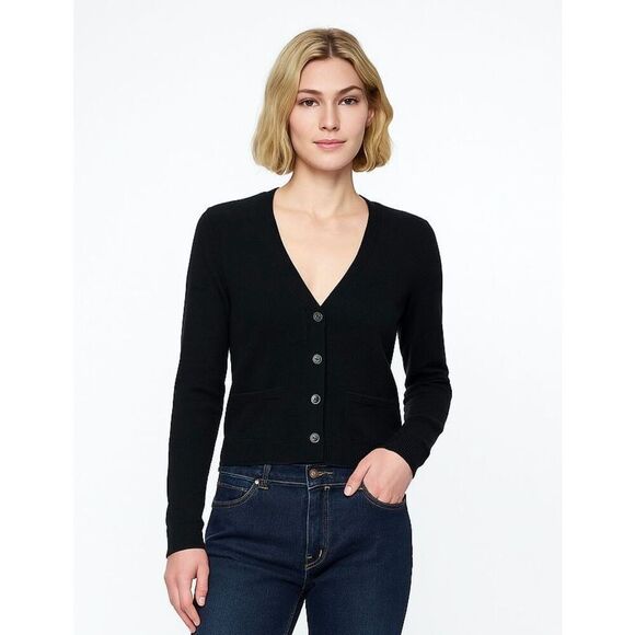 Ralph Lauren Blue Label Cashmere Button Cardigan in Black Size M - Picture 1 of 12